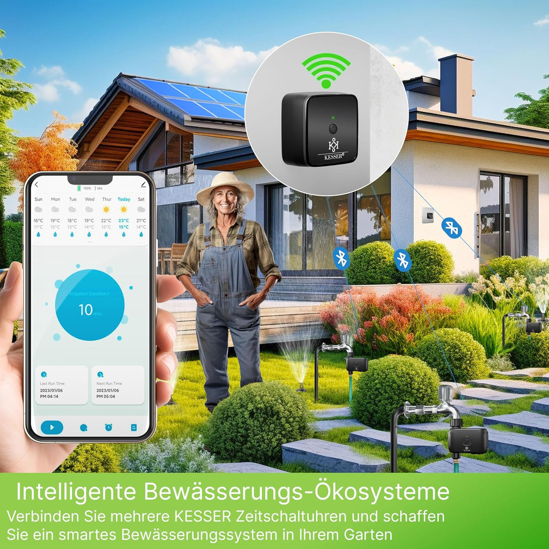 KESSER® Bewässerungssteuerung mit WLAN WiFi | Bewässerungscomputer für Garten & Balkon | Bewässerung