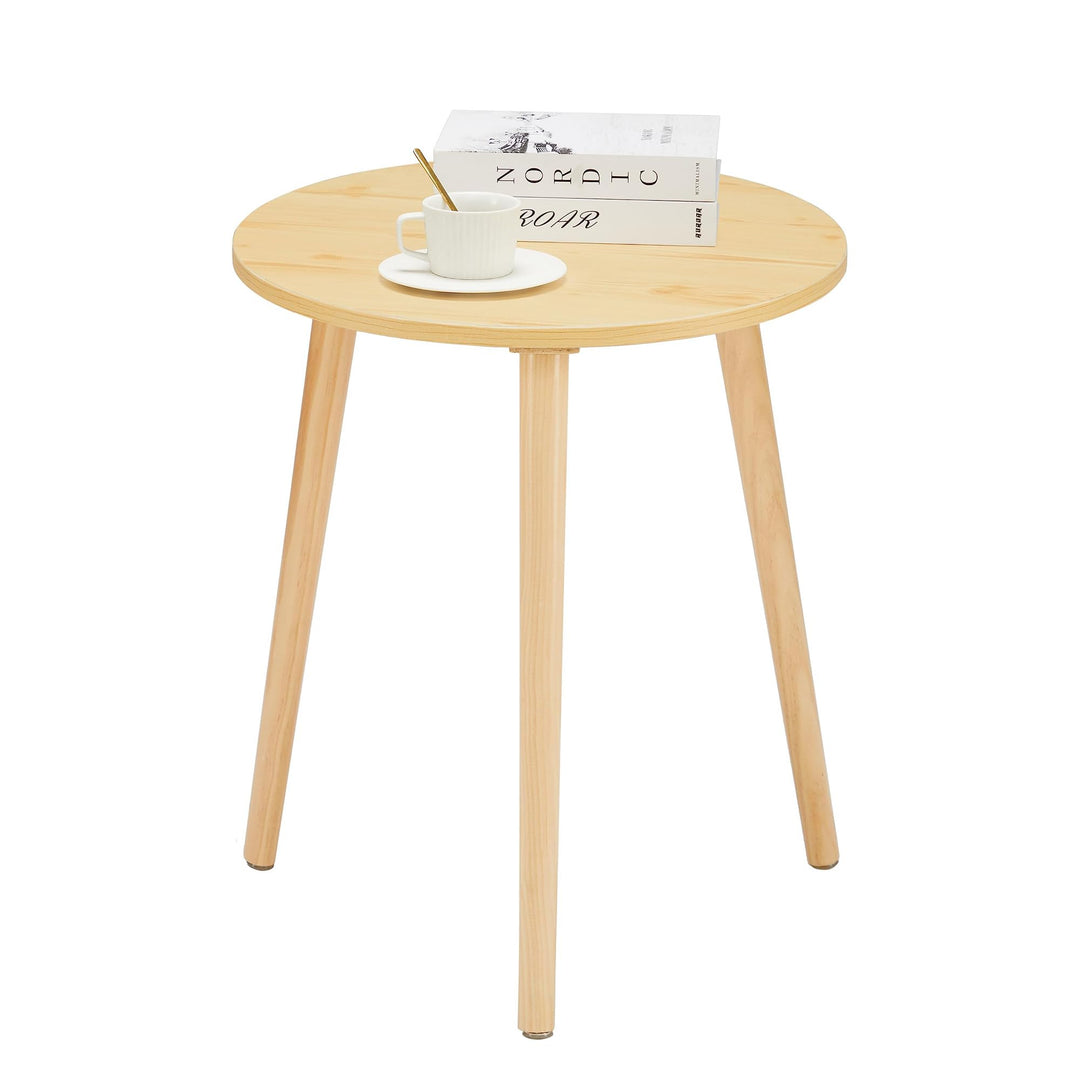 APICIZON Beistelltisch, Couchtisch rund Ø 42 cm, Höhe 51 cm, Sofatisch mit Beinen aus Massivholz, Sk