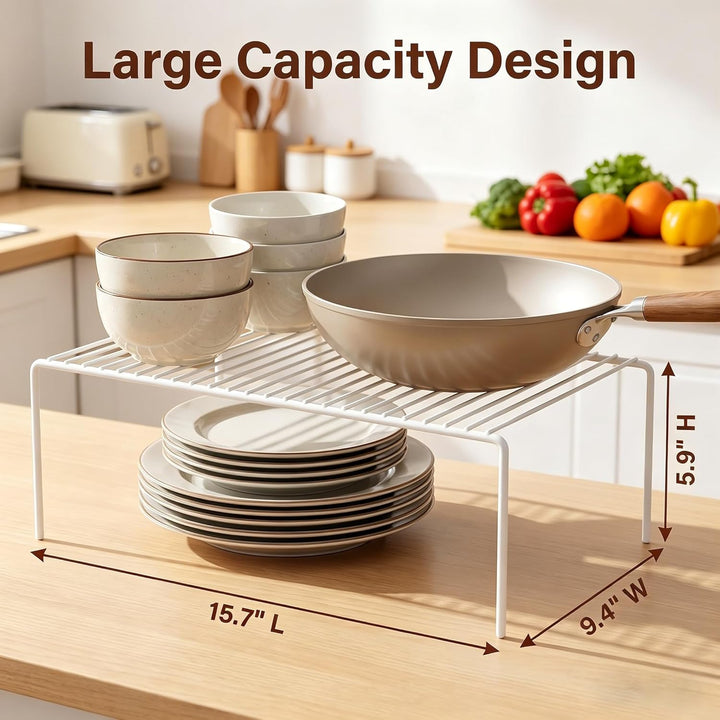 IPEGTOP Küche-Schrank-Organisator, Set von 4 grossen (40 x 24 cm) rostfreien Edelstahl-Gitternregale