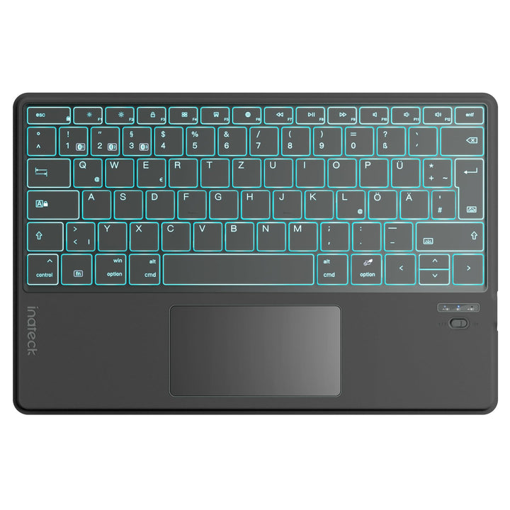 Inateck Bluethooth Tastatur mit Touchpad,Tablet Tastatur Ultra-Slim, mit 3 Bluetooth Kanälen für Win
