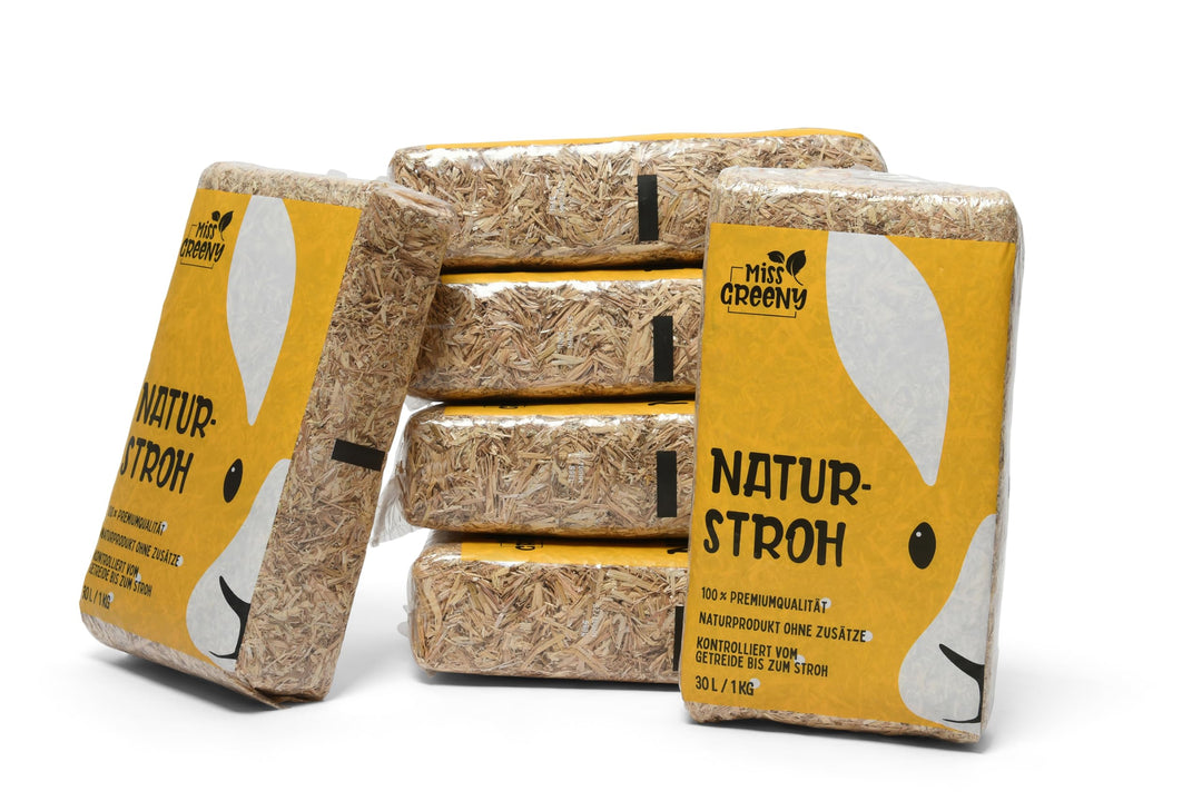 6kg natürliches Getreide-Stroh - in Handlichen 1kg Beuteln, 6KG
