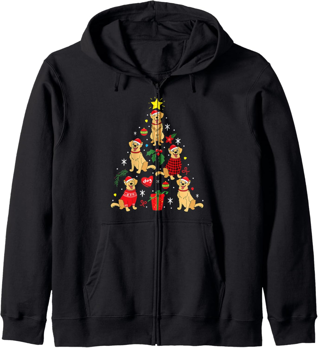 Golden Retriever Weihnachten Hundebaum Geschenk Kapuzenjacke