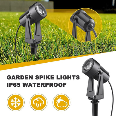 Bomcosy Gartenbeleuchtung, 3W 4er Set Gartenleuchte mit Erdspiess, DC 12V 14M IP65 Wasserdicht LED G