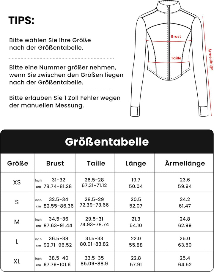 QUEENIEKE Laufjacke Damen Enge Sportoberteil Langarm Atmungsaktive Hoher Kragen Sportjacke Mit Reiss