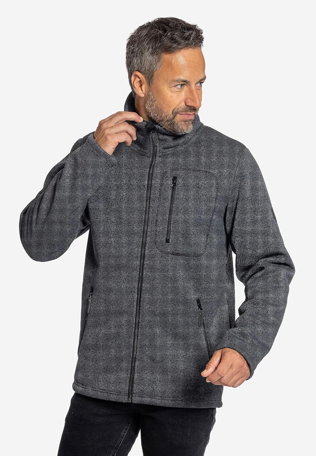 ELKLINE Herren Strickfleecejacke Fat Chance 1013043 XXL grey-black, XXL grey-black