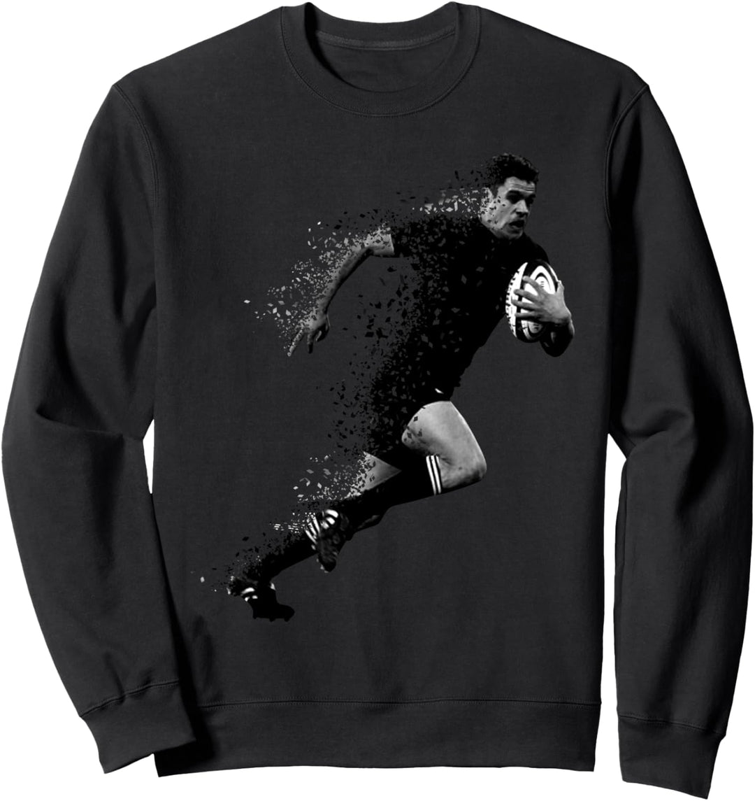 Rugby-Spieler Fotografie Kunst - Laufen mit Ball - Rugby Fan Sweatshirt
