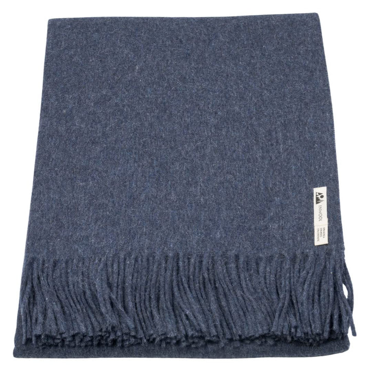 Alpaka Decke Überwurf Peruanischer Alpaka Wolldecke - Classic Blau