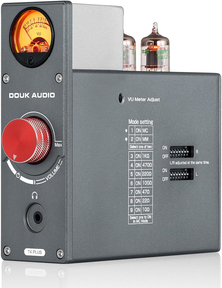 Douk Audio T4 Plus HiFi JAN5654 Röhrenvorverstärker MM/MC Phono-Vorverstärker für Plattenspieler Min