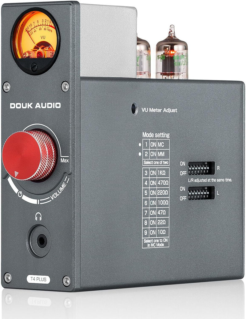 Douk Audio T4 Plus HiFi JAN5654 Röhrenvorverstärker MM/MC Phono-Vorverstärker für Plattenspieler Min
