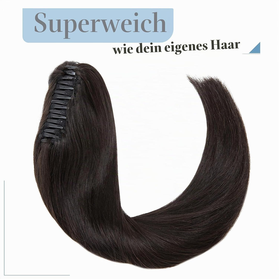 SEGO Ponytail Extension Echthaar Pferdeschwanz Zopf Clip in Haarteil Haarverlängerung 100% Remy Haar