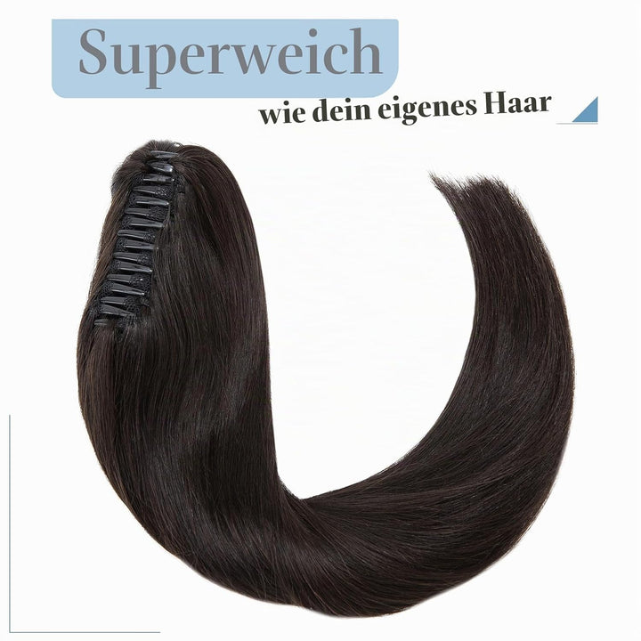 SEGO Ponytail Extension Echthaar Pferdeschwanz Zopf Clip in Haarteil Haarverlängerung 100% Remy Haar