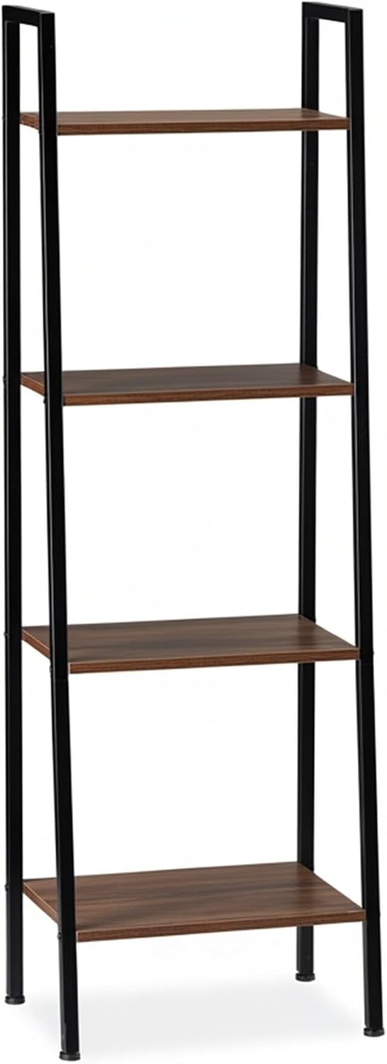 Relaxdays Standregal, modernes Leiterregal m. 4 Ablagen, Pflanzen, Bücher & Deko, Vintage, HBT 136 x