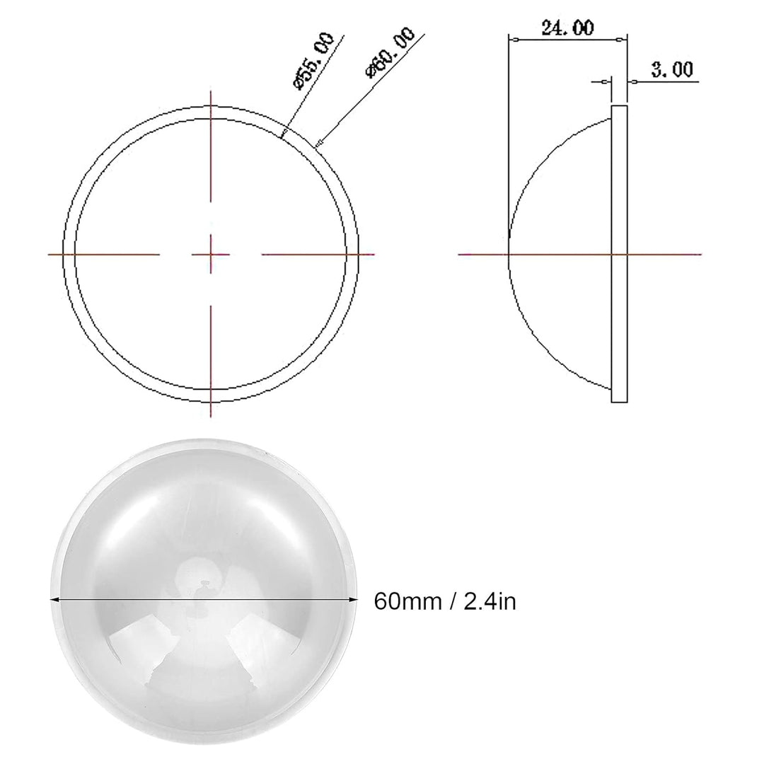 Durchmesser 60 Mm Konvexe Glaslinse für Sonnenuntergangslampen-Lupengläser, Optik Konvexe Linse LED-