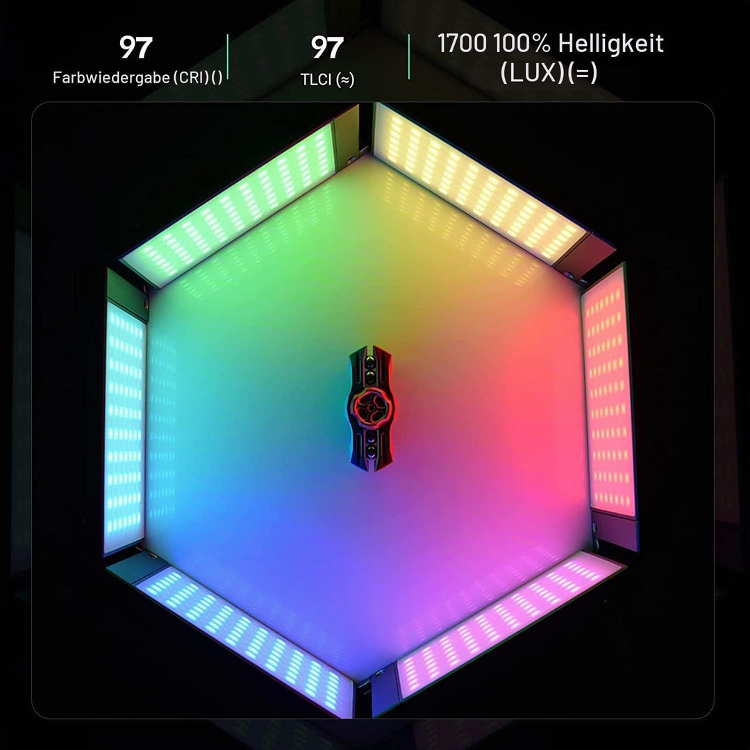 Godox M1 RGB LED-Videoleuchte, Vollfarbige Videolichter auf der Kamera mit Musikmodus, wiederaufladb