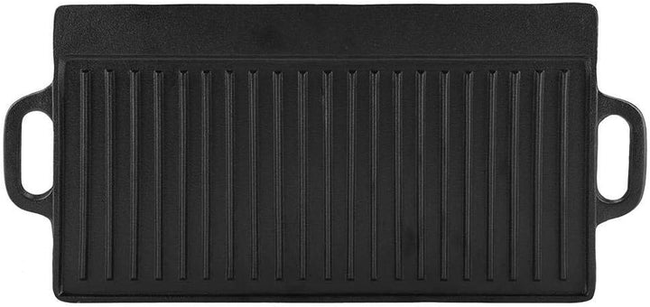 Grillplatte, Antihaft-Grillplatte aus Gusseisen mit Grill und geriffeltem, flachem, doppelseitigem B