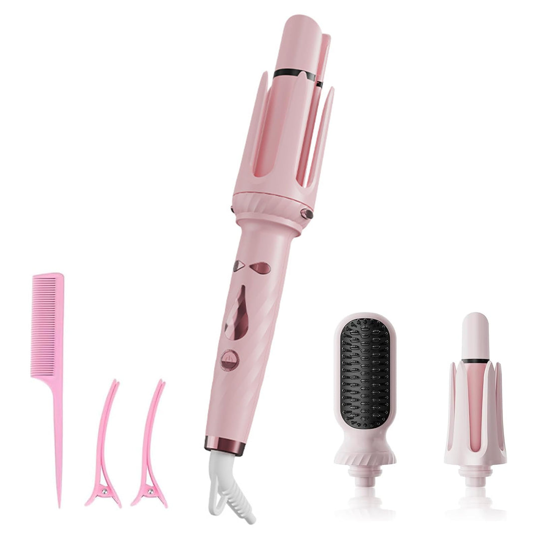 Lockenstab, automatisch, 3-in-1, Rosa – Keramikbeschichtung, eisige Keramikbeschichtung, schnelles A