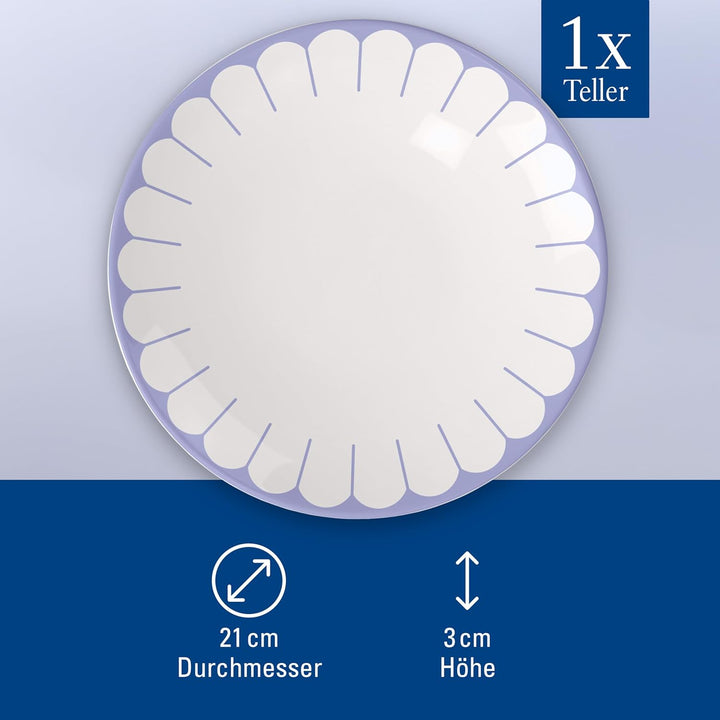 Villeroy & Boch - Fleur bleu Frühstücksteller blau, Spülmaschinenfest, Mikrowellensicher, Desserttel