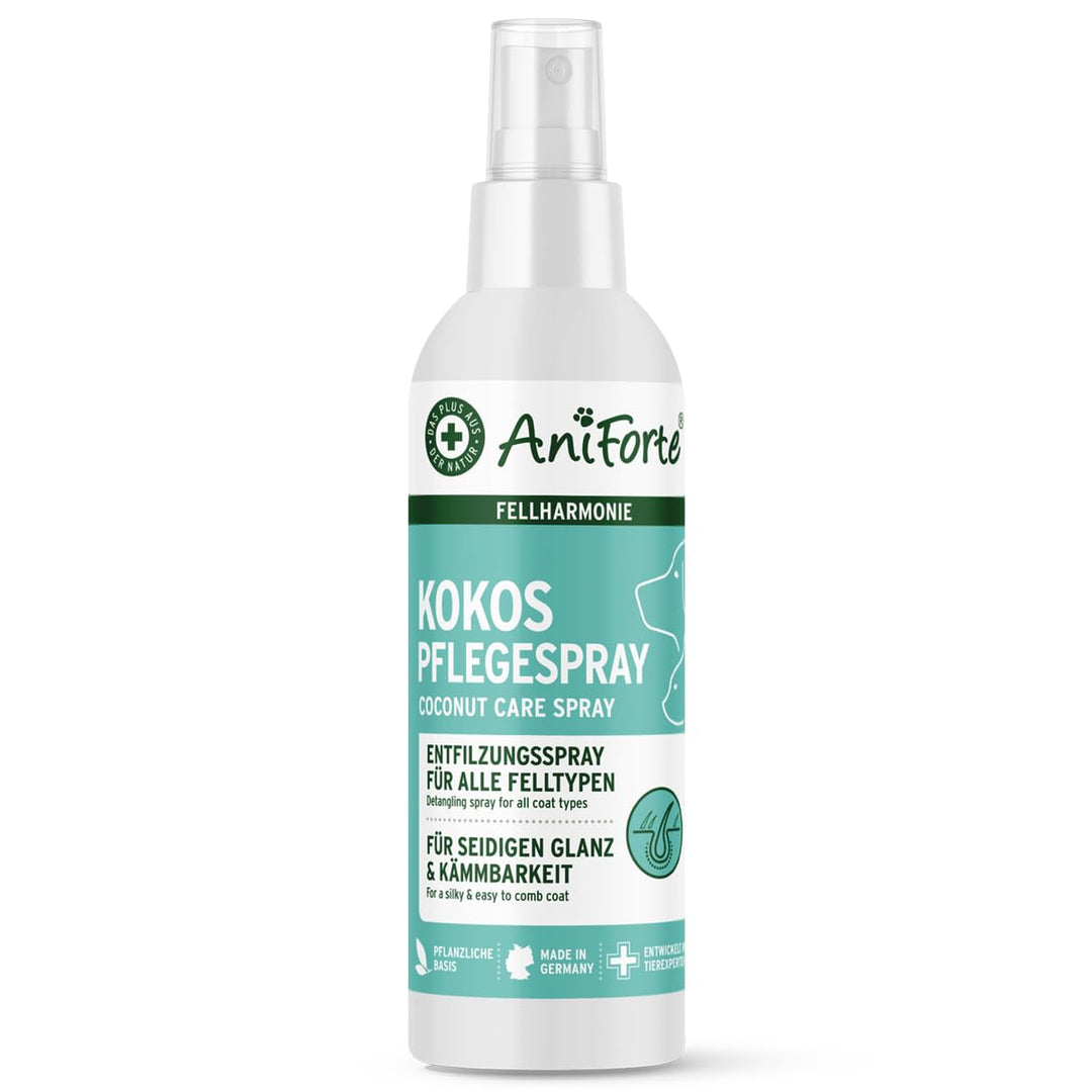 AniForte Fellharmonie Pflegespray Kokos 200 ml – Sanfte Fellpflege für Hunde & Katzen, Entfilzungssp
