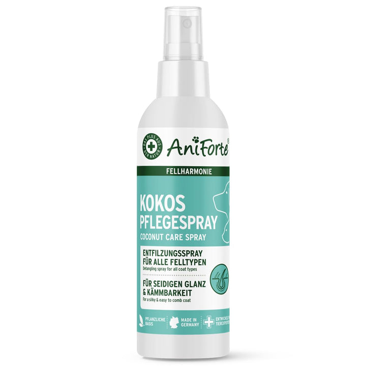AniForte Fellharmonie Pflegespray Kokos 200 ml – Sanfte Fellpflege für Hunde & Katzen, Entfilzungssp