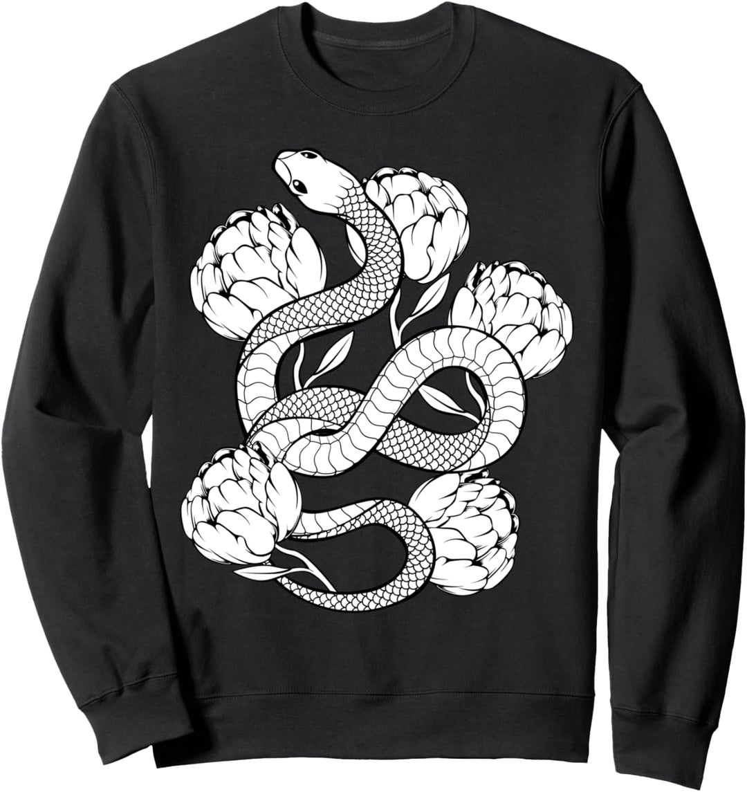 Vintage Astrology Snake Flowers Reptiles Horror Retro Sweatshirt