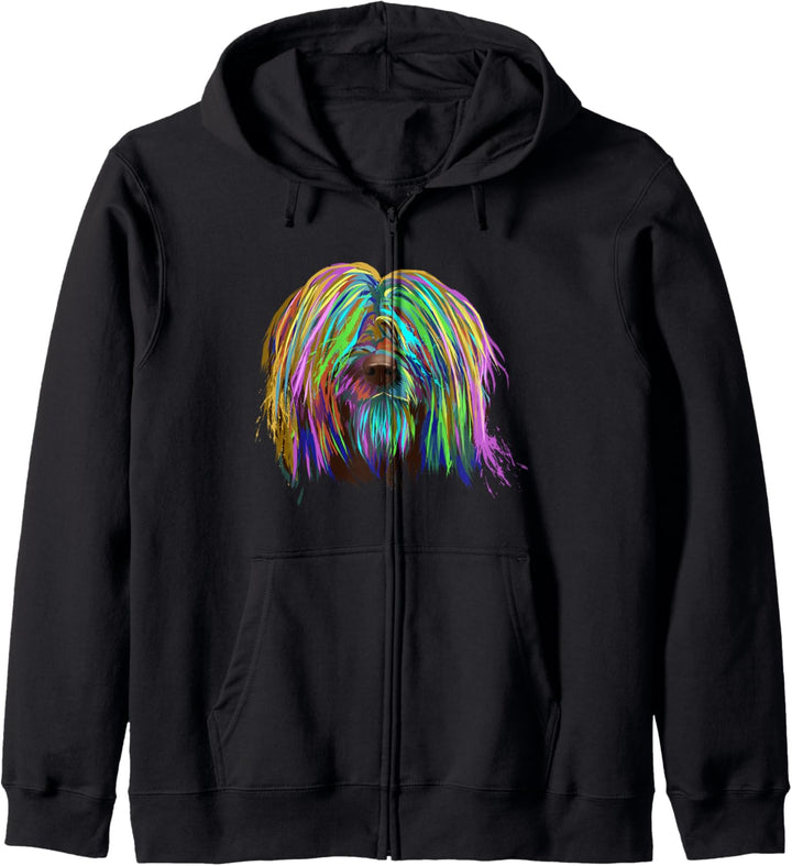 Bunter Hund Briard Kapuzenjacke