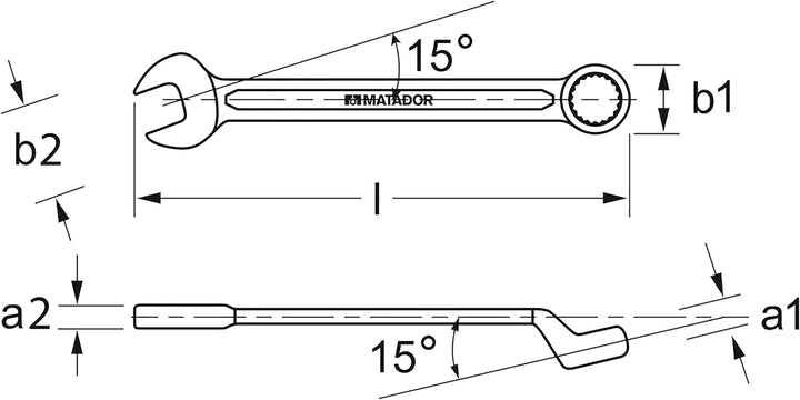 MATADOR Ringmaulschlüssel-Satz, 12-teilig gekröpft, 8-19 mm, 0190 9120