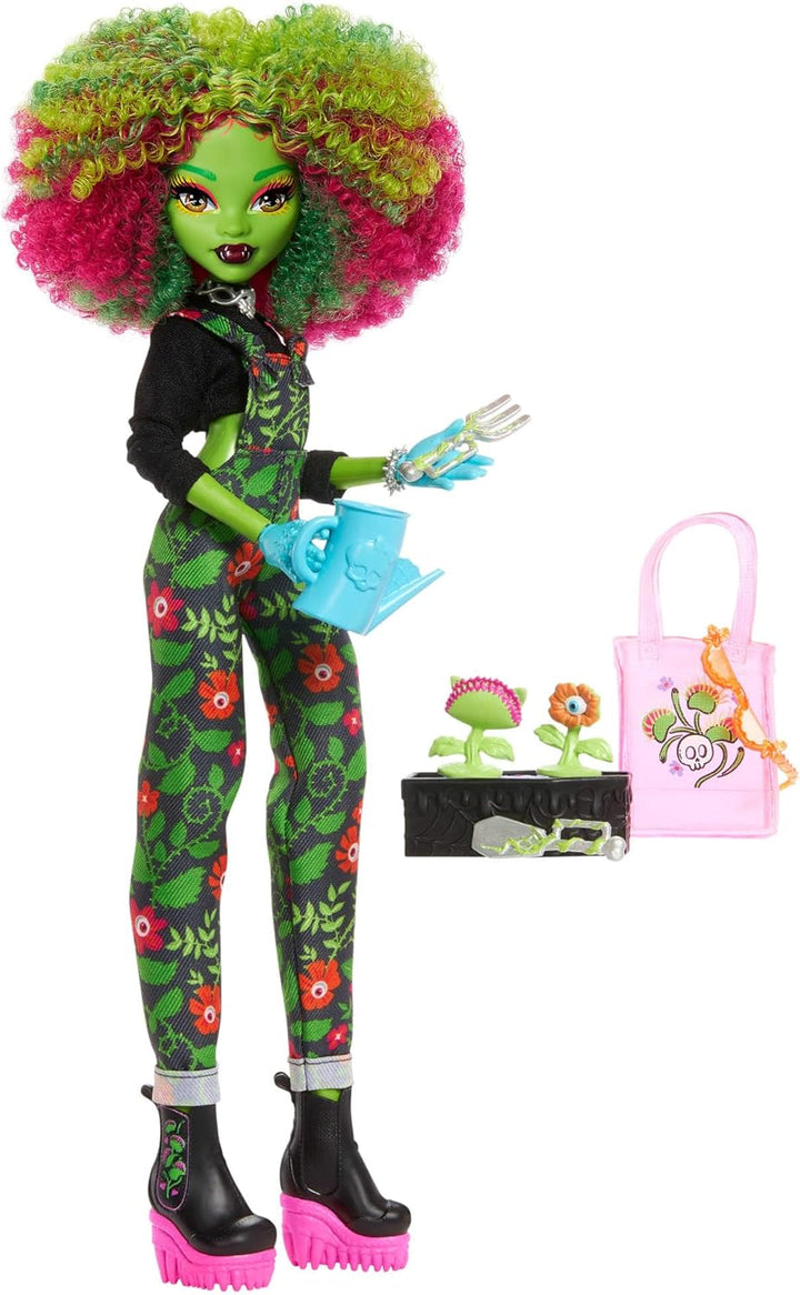 Monster High Fearbook Venus McFlytrap-Puppe und Zubehör zum Thema Unter-der-Erde-Club, einschliessli