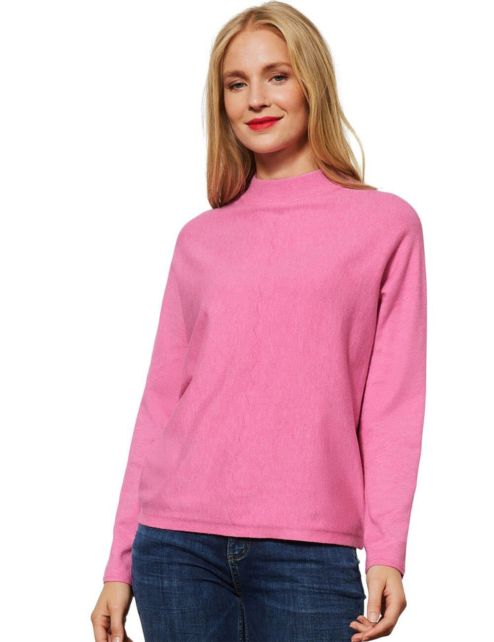STREET ONE Damen Strickpullover 40 Pink Crush Melange, 40 Pink Crush Melange