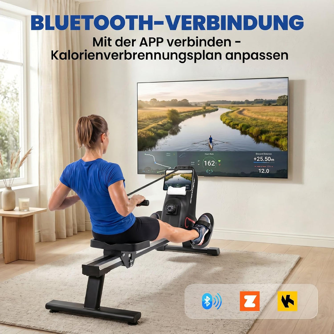 SPORTNOW Rudergerät für Zuhause Leises Magnetisches Rudergeräte mit 16 Widerstandsstufen Exklusiver