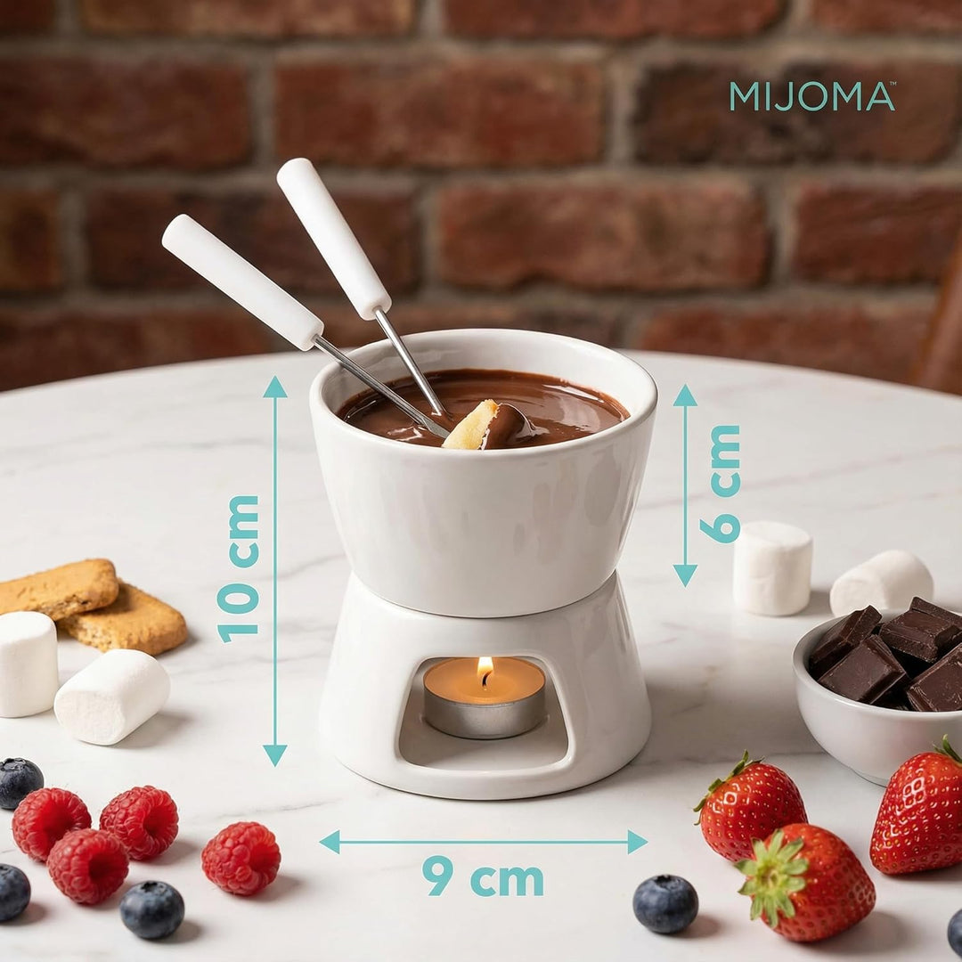 MIJOMA Mini Schoko-Fondue-Set - Entdecken Sie puren Schokoladengenuss - Trendiges & stilvolles Desig