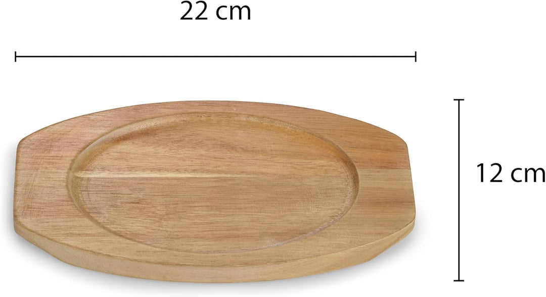 ECHTWERK Servierschale aus Gusseisen, Servierpfännchen, Auflaufform mit Servierbrett, Grillpfanne, B