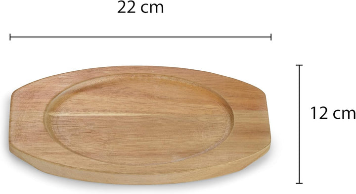 ECHTWERK Servierschale aus Gusseisen, Servierpfännchen, Auflaufform mit Servierbrett, Grillpfanne, B
