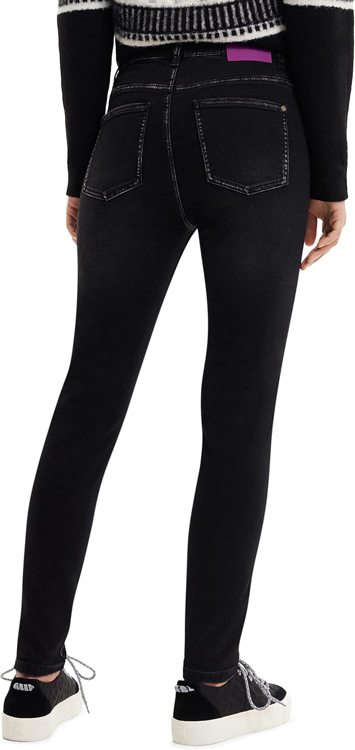 Desigual Damen Jeans 34 Schwarz, 34 Schwarz