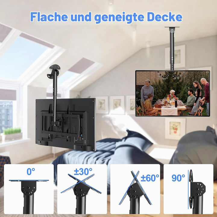 XINLEI TV Deckenhalterung, passend für die meisten 37-75 Zoll LCD-LED-Plasma-Panel-Displays mit max.