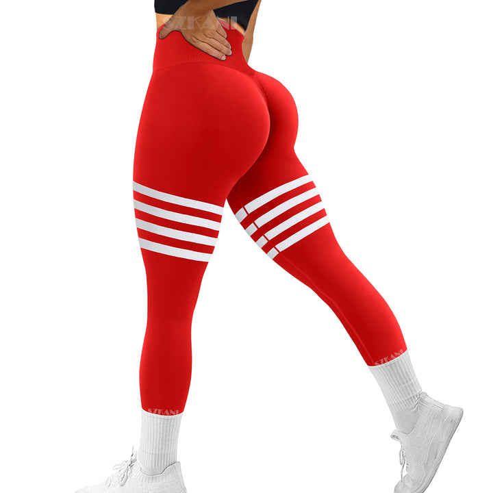 SZKANI Yogahose für Damen, hohe Taille, Bauchkontrolle, Po, Lifting, Leggings, gerüscht, strukturier