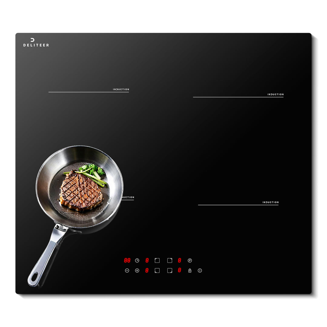 Induktionskochfeld 4 Platten, Kochfeld Induktion Autark, Einbau 60CM, 7200W, Individuelle Touch-Steu