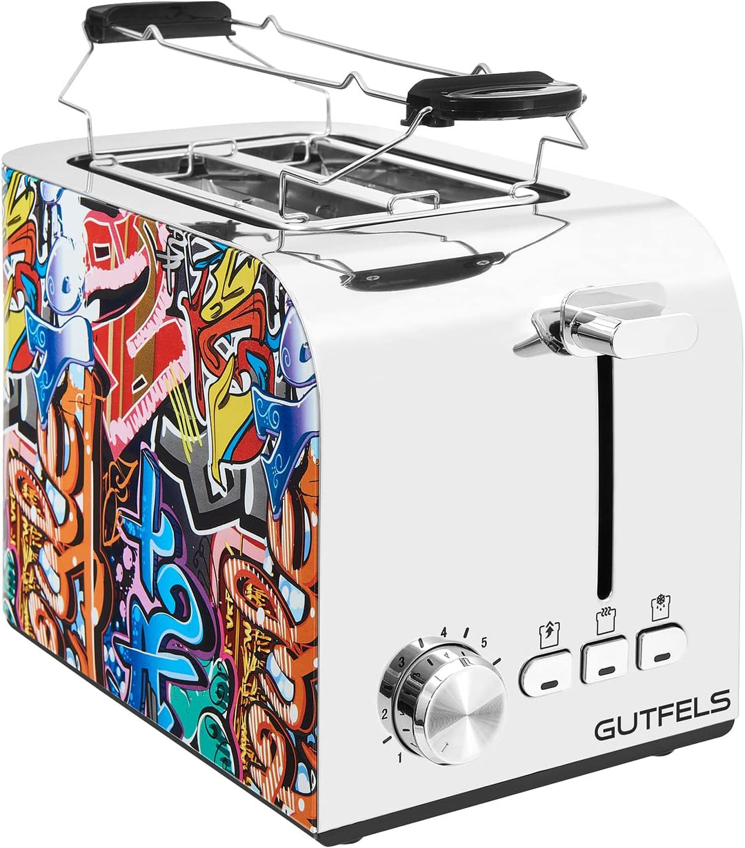 TOAST 3010 G | Toaster 2 Scheiben mit Brötchenaufsatz | 7 Leistungsstufen | 850 W | Auftau-, Aufwärm