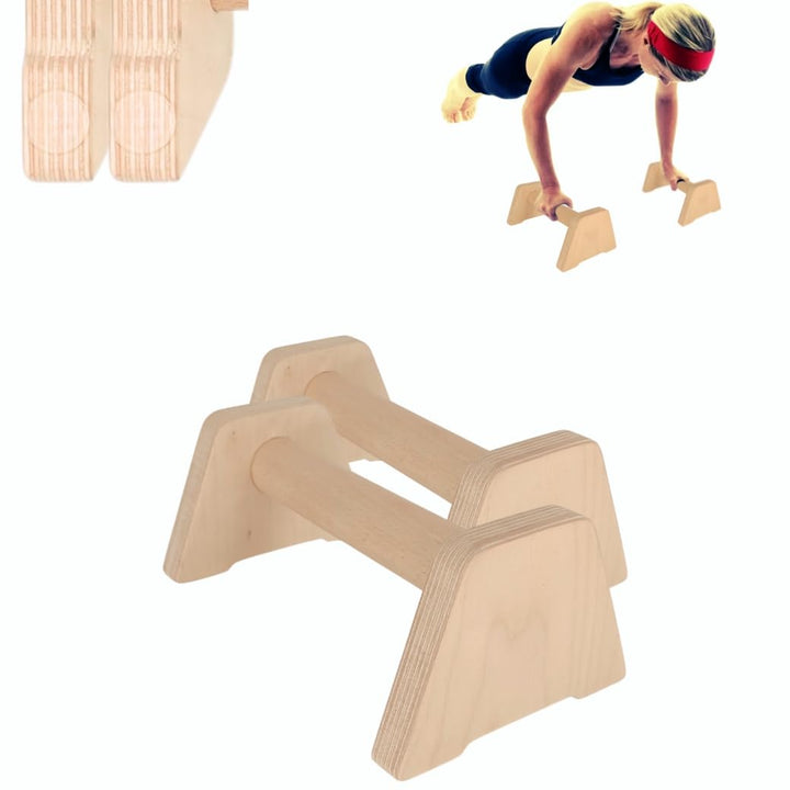 Push-Up Handles – Ergonomische Liegestützgriffe aus Holz für Calisthenics, Krafttraining & Yoga, sta
