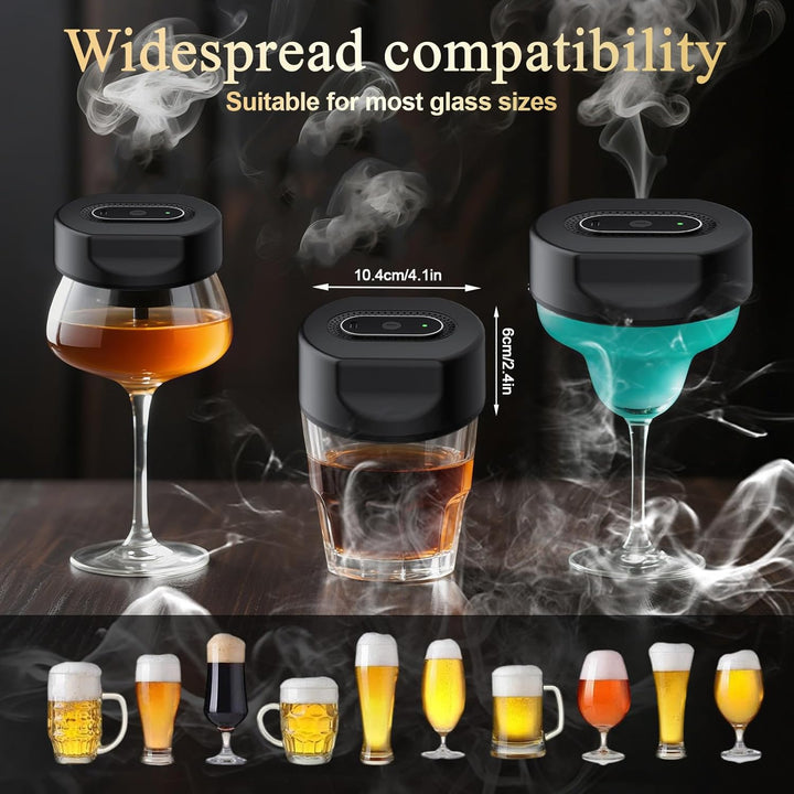 Elektrischer Whiskey Smoker Kit, Spalivivre Wiederaufladbare Cocktail Smoker Kit mit 6 Holzchips, Wh