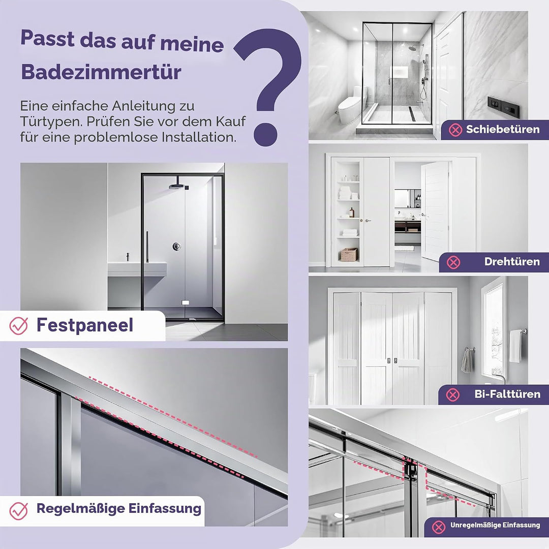 SWTYMIKI Duschablage Zum Hängen Verstellbar - Duschregal ohne Bohren für Glastür, Duschregal Aus Ede