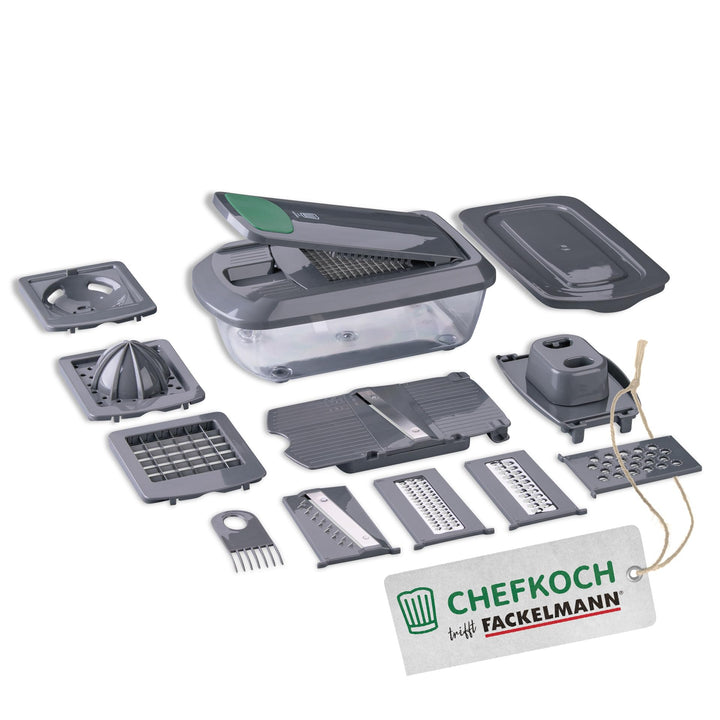 FACKELMANN Chefkoch Mehrzweck Gemüseschneider 16-Teilig – Das Multi-Tool für die Küche ist Cutter, D