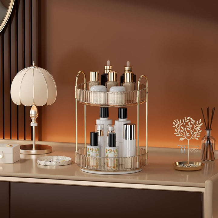 Make Up Organizer, 360° Drehbar Grosse Kapazität Kosmetik Organizer, Multifunktionaler Kosmetik Aufb