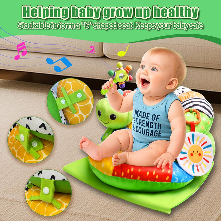 Ulikey 3 in 1 Bauchlage Spielzeug Baby, Abnehmbar Raupe für Baby, Bauchlage Helfen Sitzen Stützen Ba