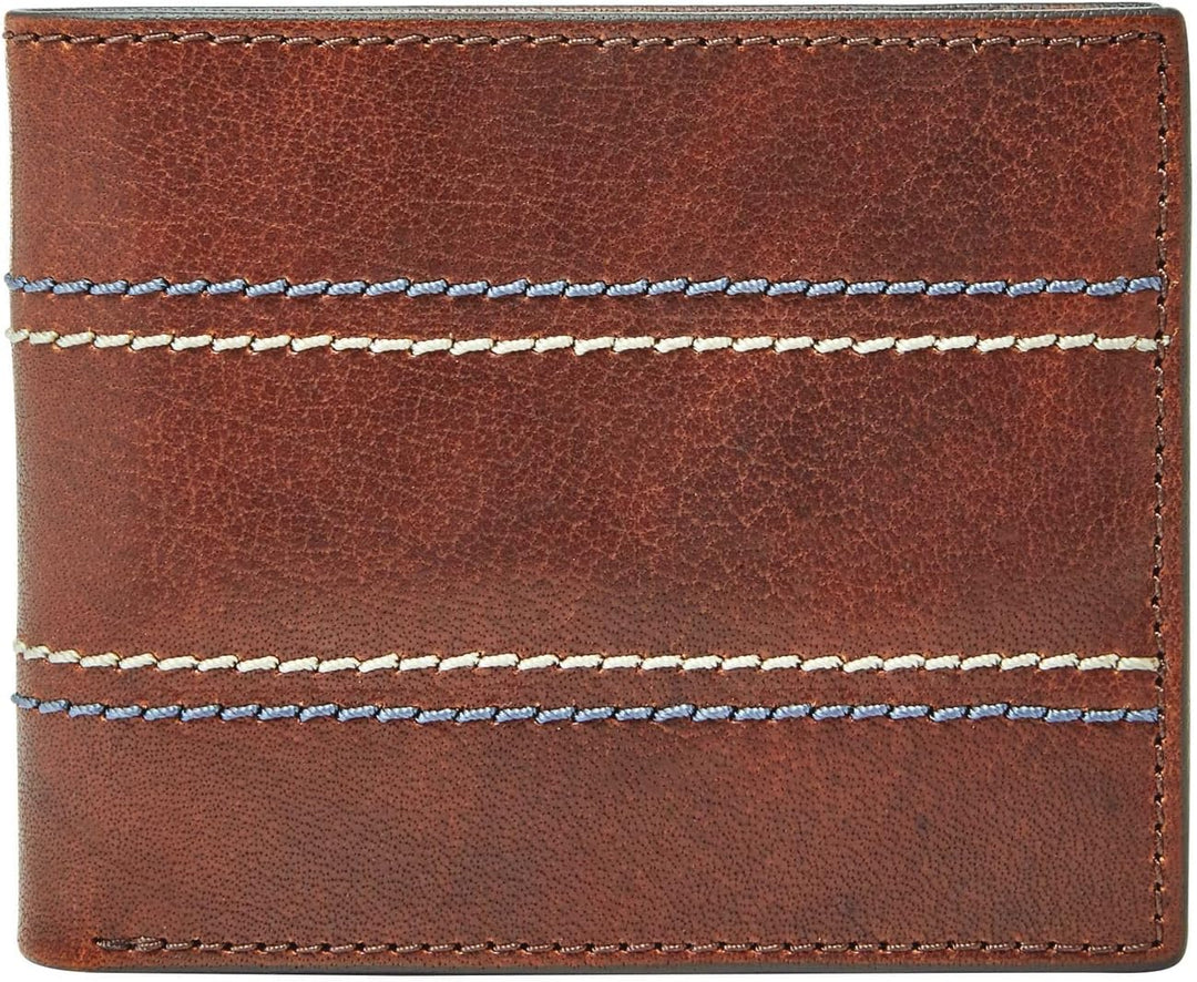 Fossil Herren Reese Leder Bifold Geldbörse 11,43 cm L x 1,905 cm B x 8,89 cm H Braun, Braun