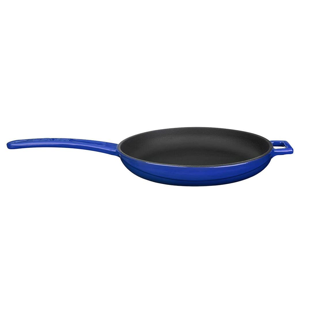LAVA Cookware Gusseisen emailliert Bratpfanne mit Metallgriff, rund, 20 cm, blau