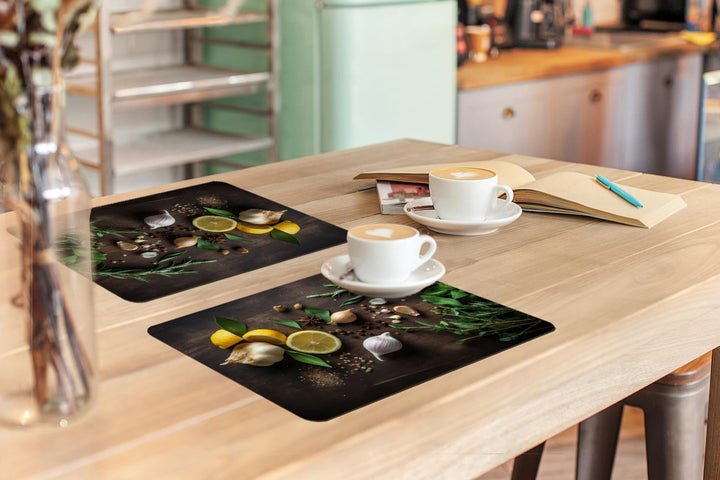 KitchenYeah© Platzsets Abwaschbar 6-Teilig 45x30 cm Tischsets Platzdeckchen Platzset Unterlage Tisch