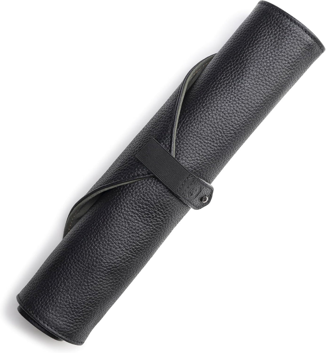 Angus Stoke Messertasche für Kochmesser aus Büffelleder, Exklusive 7-Fach Messerrolltasche mit Extra