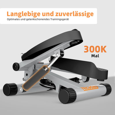 Niceday Mini Stepper für Zuhause | Up-Down Swing Stepper mit Power Ropes | Stepper Hometrainer mit L