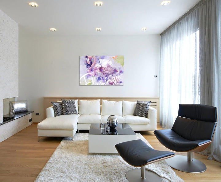 Paul Sinus Art Bild Leinwand 120x80cm Flamingo in Altrosa, 120x80cm