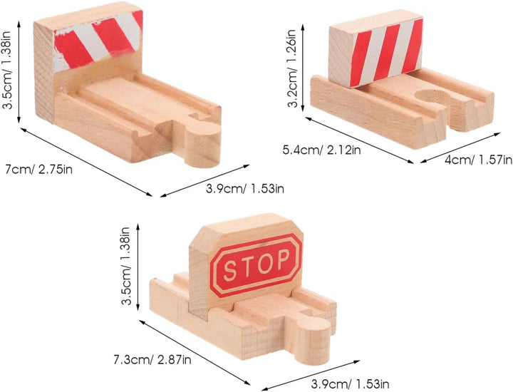 Toddmomy 3 Stück Holz Eisenbahnschienen Zubehör Stopgleis Für Holzeisenbahn Spielzeug Kompatibel Mit